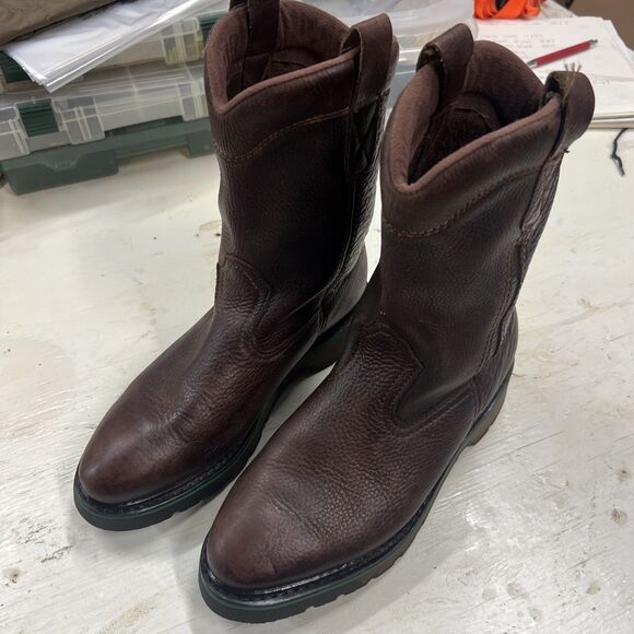 John Deere Brown Leather Mid-Calf Boots Waterproof Men’s Size 9M main image 10